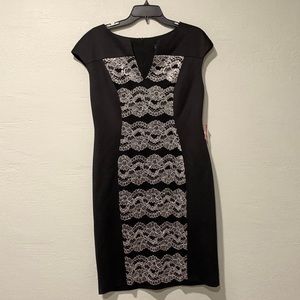 Womens black dress with design